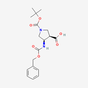 molecular formula C18H24N2O6 B8254550 (3R,4R)-4-(((Benzyloxy)carbonyl)amino)-1-(tert-butoxycarbonyl)pyrrolidine-3-carboxylic acid 