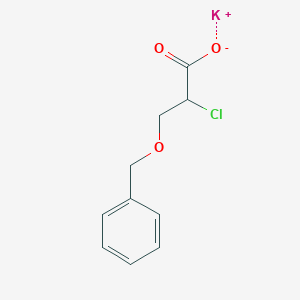 molecular formula C10H10ClKO3 B8254570 POTASSIUM 3-(BENZYLOXY)-2-CHLOROPROPANOATE 