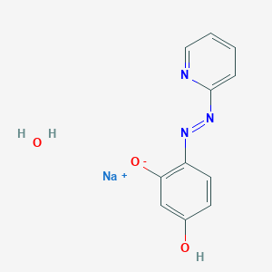 molecular formula C11H10N3NaO3 B8254660 sodium;5-hydroxy-2-(pyridin-2-yldiazenyl)phenolate;hydrate 