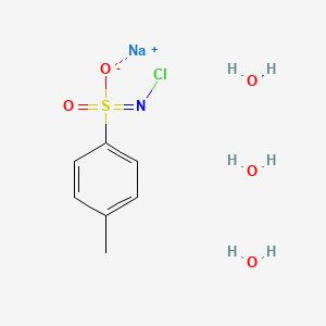 molecular formula C7H13ClNNaO5S B8254720 sodium;N-chloro-4-methylbenzenesulfonimidate;trihydrate 