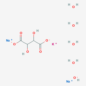 molecular formula C4H13KNa2O11 B8254751 potassium;disodium;2,3-dihydroxybutanedioate;hydroxide;tetrahydrate 