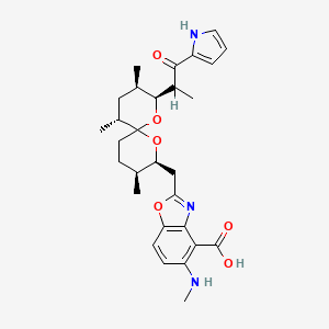 molecular formula C29H37N3O6 B8254777 5-(methylamino)-2-[[(2S,3R,5R,8S,9S)-3,5,9-trimethyl-2-[1-oxo-1-(1H-pyrrol-2-yl)propan-2-yl]-1,7-dioxaspiro[5.5]undecan-8-yl]methyl]-1,3-benzoxazole-4-carboxylic acid 