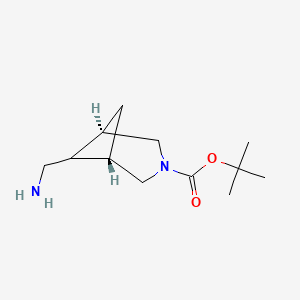 molecular formula C12H22N2O2 B8255071 Rel-tert-butyl (1R,5S,6s)-6-(aminomethyl)-3-azabicyclo[3.1.1]heptane-3-carboxylate 