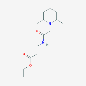 molecular formula C14H26N2O3 B8255128 Ethyl 3-[2-(2,6-Dimethyl-1-piperidyl)acetamido]propanoate 