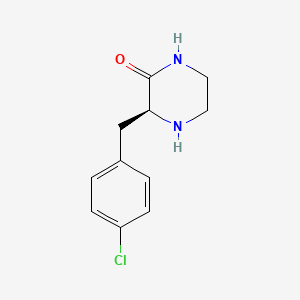 molecular formula C11H13ClN2O B8255309 (S)-3-(4-Chlorobenzyl)piperazin-2-one CAS No. 1240590-34-4