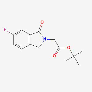 molecular formula C14H16FNO3 B8255782 tert-Butyl 2-(6-fluoro-1-oxo-3H-isoindol-2-yl)acetate 
