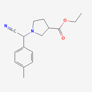 molecular formula C16H20N2O2 B8255811 Ethyl 1-(cyano(p-tolyl)methyl)pyrrolidine-3-carboxylate 