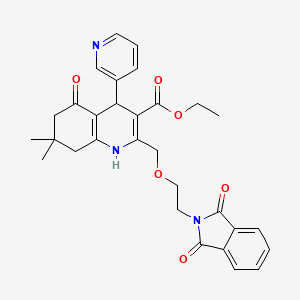 2-[2-(1,3-Dioxo-1,3-dihydro-isoindol-2-yl)-ethoxymethyl]-7,7-dimethyl-5-oxo-4-pyridin-3-yl-1,4,5,6,7,8-hexahydro-quinoline-3-carboxylic acid ethyl ester