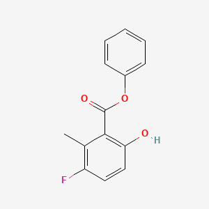 molecular formula C14H11FO3 B8255941 Phenyl 3-fluoro-6-hydroxy-2-methylbenzoate 