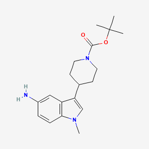 molecular formula C19H27N3O2 B8255986 tert-butyl 4-(5-amino-1-methyl-1H-indol-3-yl)piperidine-1-carboxylate 
