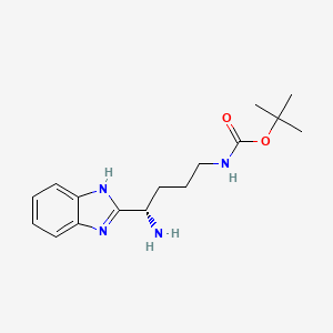 molecular formula C16H24N4O2 B8255993 tert-butyl N-[(4S)-4-amino-4-(1H-benzimidazol-2-yl)butyl]carbamate 