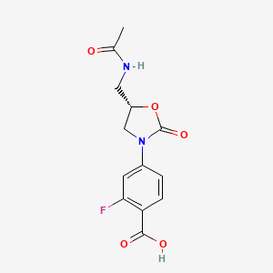 4-[(5S)-5-(acetamidomethyl)-2-oxo-1,3-oxazolidin-3-yl]-2-fluorobenzoic acid