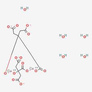 molecular formula C12H18Cu2O19-4 B8256062 Dicopper;2-oxidopropane-1,2,3-tricarboxylate;pentahydrate 