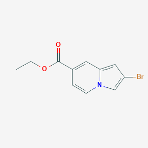 molecular formula C11H10BrNO2 B8256086 Ethyl 2-bromoindolizine-7-carboxylate 