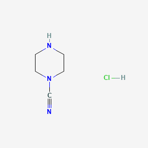 molecular formula C5H10ClN3 B8256193 Piperazine-1-carbonitrile hydrochloride 