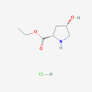 molecular formula C7H14ClNO3 B8256314 L-Proline, 4-hydroxy-, ethyl ester, hydrochloride (1:1), (4S)- CAS No. 142347-82-8