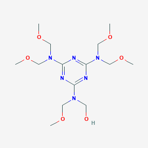molecular formula C14H28N6O6 B082565 ((4,6-Bis(bis(methoxymethyl)amino)-1,3,5-triazin-2-yl)(methoxymethyl)amino)methanol CAS No. 13822-63-4