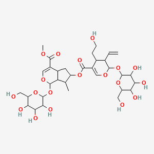 molecular formula C33H48O19 B8256586 methyl 6-[3-ethenyl-4-(2-hydroxyethyl)-2-[3,4,5-trihydroxy-6-(hydroxymethyl)oxan-2-yl]oxy-3,4-dihydro-2H-pyran-5-carbonyl]oxy-7-methyl-1-[3,4,5-trihydroxy-6-(hydroxymethyl)oxan-2-yl]oxy-1,4a,5,6,7,7a-hexahydrocyclopenta[c]pyran-4-carboxylate 