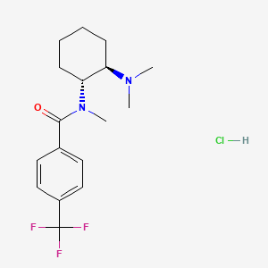 molecular formula C17H24ClF3N2O B8256752 N-[(1R,2R)-2-(dimethylamino)cyclohexyl]-N-methyl-4-(trifluoromethyl)benzamide;hydrochloride CAS No. 2417942-98-2
