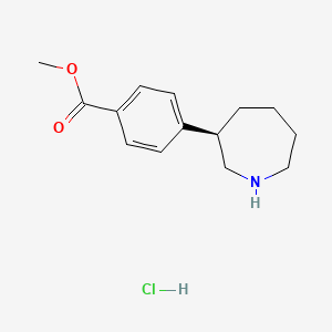 molecular formula C14H20ClNO2 B8256919 methyl (R)-4-(azepan-3-yl)benzoate hydrochloride 