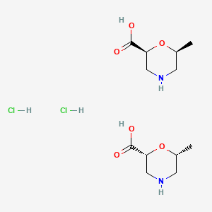 molecular formula C12H24Cl2N2O6 B8256983 Rel-(2S,6S)-6-methylmorpholine-2-carboxylic acid hydrochloride 