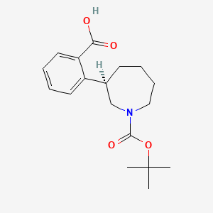 molecular formula C18H25NO4 B8257167 (R)-2-(1-(tert-butoxycarbonyl)azepan-3-yl)benzoic acid 