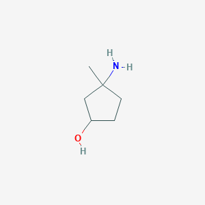 molecular formula C6H13NO B8258077 3-Amino-3-methylcyclopentan-1-ol 