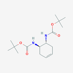 molecular formula C16H28N2O4 B8258167 N,N'-[(1R)-4-Cyclohexene-1beta,2alpha-diyl]bis(carbamic acid tert-butyl) ester CAS No. 208533-46-4