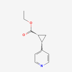 molecular formula C11H13NO2 B8258386 ethyl (1R,2S)-2-(pyridin-4-yl)cyclopropane-1-carboxylate 