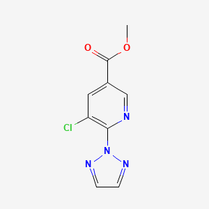 molecular formula C9H7ClN4O2 B8258388 methyl 5-chloro-6-(1,2,3-triazol-2-yl)pyridine-3-carboxylate 