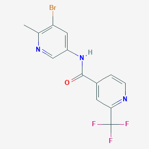 molecular formula C13H9BrF3N3O B8258410 N-(5-bromo-6-methylpyridin-3-yl)-2-(trifluoromethyl)isonicotinamide 