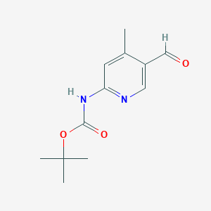 molecular formula C12H16N2O3 B8258443 tert-butyl N-(5-formyl-4-methylpyridin-2-yl)carbamate 
