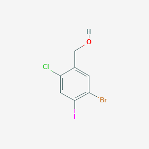 molecular formula C7H5BrClIO B8258790 5-Bromo-2-chloro-4-iodobenZyl alcohol 