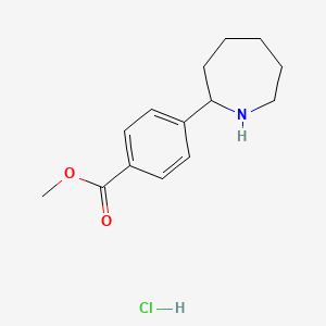 molecular formula C14H20ClNO2 B8259255 Methyl 4-(azepan-2-yl)benzoate hydrochloride 