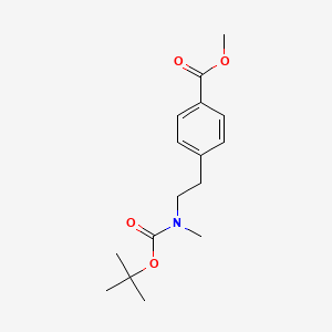 molecular formula C16H23NO4 B8259530 Methyl 4-{2-[(tert-butoxycarbonyl)(methyl)amino]ethyl}benzoate 
