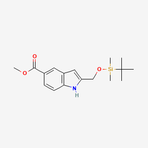 molecular formula C17H25NO3Si B8259639 methyl 2-[[tert-butyl(dimethyl)silyl]oxymethyl]-1H-indole-5-carboxylate 