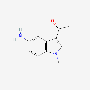 molecular formula C11H12N2O B8259660 1-(5-Amino-1-methylindol-3-yl)ethanone 