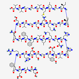 molecular formula C194H296N54O57S B8260360 (4S)-5-[[(2S)-1-[[(2S)-1-[[(2S)-1-[[(2S)-1-[[(2S)-1-[[2-[[(2S)-1-[[(2S)-1-[[(2S)-1-[[(2S)-1-[[(2S)-1-[[(2S)-5-amino-1-[[(2S)-6-amino-1-[[(2S)-1-[[(2S)-1-[[(2S)-1-[[(2S)-1-[[(2S)-1-[[(2S)-5-amino-1-[[(2S)-1-[[(2S)-1-[[2-[[(2S)-1-[[(2S)-4-amino-1-[[(2S)-6-amino-1-[[2-[[(2S)-1-[[(2S,3S)-1-[[(2S,3S)-1-[[2-[[(2S)-1-[[(2S)-1-[[(2S)-1-[[2-[[2-[[(2S)-1-[[(1S)-1-carboxy-2-methylpropyl]amino]-3-methyl-1-oxobutan-2-yl]amino]-2-oxoethyl]amino]-2-oxoethyl]amino]-3-methyl-1-oxobutan-2-yl]amino]-4-methylsulfanyl-1-oxobutan-2-yl]amino]-4-methyl-1-oxopentan-2-yl]amino]-2-oxoethyl]amino]-3-methyl-1-oxopentan-2-yl]amino]-3-methyl-1-oxopentan-2-yl]amino]-1-oxopropan-2-yl]amino]-2-oxoethyl]amino]-1-oxohexan-2-yl]amino]-1,4-dioxobutan-2-yl]amino]-3-hydroxy-1-oxopropan-2-yl]amino]-2-oxoethyl]amino]-3-methyl-1-oxobutan-2-yl]amino]-3-carboxy-1-oxopropan-2-yl]amino]-1,5-dioxopentan-2-yl]amino]-1-oxopropan-2-yl]amino]-1-oxo-3-phenylpropan-2-yl]amino]-1-oxo-3-phenylpropan-2-yl]amino]-3-methyl-1-oxobutan-2-yl]amino]-4-methyl-1-oxopentan-2-yl]amino]-1-oxohexan-2-yl]amino]-1,5-dioxopentan-2-yl]amino]-3-(1H-imidazol-5-yl)-1-oxopropan-2-yl]amino]-3-(1H-imidazol-5-yl)-1-oxopropan-2-yl]amino]-3-methyl-1-oxobutan-2-yl]amino]-4-carboxy-1-oxobutan-2-yl]amino]-3-(4-hydroxyphenyl)-1-oxopropan-2-yl]amino]-2-oxoethyl]amino]-3-hydroxy-1-oxopropan-2-yl]amino]-3-carboxy-1-oxopropan-2-yl]amino]-3-(1H-imidazol-5-yl)-1-oxopropan-2-yl]amino]-5-carbamimidamido-1-oxopentan-2-yl]amino]-1-oxo-3-phenylpropan-2-yl]amino]-4-[[(2S)-2-[[(2S)-2-amino-3-carboxypropanoyl]amino]propanoyl]amino]-5-oxopentanoic acid 