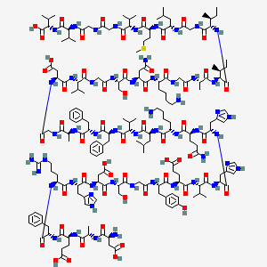molecular formula C191H291N53O56S B8260437 (4S)-5-[[(2S)-1-[[(2S)-1-[[(2S)-1-[[(2S)-1-[[(2S)-1-[[2-[[(2S)-1-[[(2S)-1-[[(2S)-1-[[(2S)-1-[[(2S)-1-[[(2S)-5-amino-1-[[(2S)-6-amino-1-[[(2S)-1-[[(2S)-1-[[(2S)-1-[[(2S)-1-[[(2S)-1-[[2-[[(2S)-1-[[(2S)-1-[[2-[[(2S)-1-[[(2S)-4-amino-1-[[(2S)-6-amino-1-[[2-[[(2S)-1-[[(2S,3S)-1-[[(2S,3S)-1-[[2-[[(2S)-1-[[(2S)-1-[[(2S)-1-[[2-[[2-[[(2S)-1-[[(1S)-1-carboxy-2-methylpropyl]amino]-3-methyl-1-oxobutan-2-yl]amino]-2-oxoethyl]amino]-2-oxoethyl]amino]-3-methyl-1-oxobutan-2-yl]amino]-4-methylsulfanyl-1-oxobutan-2-yl]amino]-4-methyl-1-oxopentan-2-yl]amino]-2-oxoethyl]amino]-3-methyl-1-oxopentan-2-yl]amino]-3-methyl-1-oxopentan-2-yl]amino]-1-oxopropan-2-yl]amino]-2-oxoethyl]amino]-1-oxohexan-2-yl]amino]-1,4-dioxobutan-2-yl]amino]-3-hydroxy-1-oxopropan-2-yl]amino]-2-oxoethyl]amino]-3-methyl-1-oxobutan-2-yl]amino]-3-carboxy-1-oxopropan-2-yl]amino]-2-oxoethyl]amino]-1-oxopropan-2-yl]amino]-1-oxo-3-phenylpropan-2-yl]amino]-1-oxo-3-phenylpropan-2-yl]amino]-3-methyl-1-oxobutan-2-yl]amino]-4-methyl-1-oxopentan-2-yl]amino]-1-oxohexan-2-yl]amino]-1,5-dioxopentan-2-yl]amino]-3-(1H-imidazol-4-yl)-1-oxopropan-2-yl]amino]-3-(1H-imidazol-4-yl)-1-oxopropan-2-yl]amino]-3-methyl-1-oxobutan-2-yl]amino]-4-carboxy-1-oxobutan-2-yl]amino]-3-(4-hydroxyphenyl)-1-oxopropan-2-yl]amino]-2-oxoethyl]amino]-3-hydroxy-1-oxopropan-2-yl]amino]-3-carboxy-1-oxopropan-2-yl]amino]-3-(1H-imidazol-4-yl)-1-oxopropan-2-yl]amino]-5-carbamimidamido-1-oxopentan-2-yl]amino]-1-oxo-3-phenylpropan-2-yl]amino]-4-[[(2S)-2-[[(2S)-2-amino-3-carboxypropanoyl]amino]propanoyl]amino]-5-oxopentanoic acid 