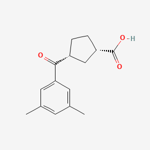 molecular formula C15H18O3 B8260658 CIS-3-(3,5-DIMETHYLBENZOYL)CYCLOPENTANE-1-CARBOXYLIC ACID 