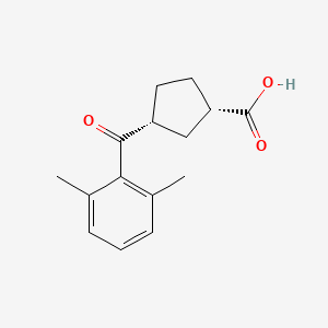 molecular formula C15H18O3 B8260712 CIS-3-(2,6-DIMETHYLBENZOYL)CYCLOPENTANE-1-CARBOXYLIC ACID 