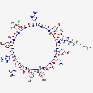 molecular formula C107H138Cl2N26O31 B8261600 Enduracidin B 