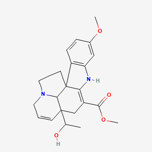 Methyl 12-(1-hydroxyethyl)-5-methoxy-8,16-diazapentacyclo[10.6.1.01,9.02,7.016,19]nonadeca-2(7),3,5,9,13-pentaene-10-carboxylate