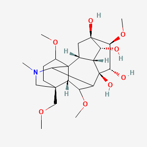 molecular formula C24H39NO8 B8261773 Aconitane-8,13,14,15-tetrol,1,6,16-trimethoxy-4-(methoxymethyl)-20-methyl-,(1a,6a,14a,15a,16b)- 