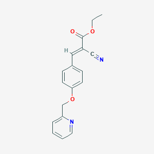 molecular formula C18H16N2O3 B8262006 Ethyl 2-cyano-3-{4-[(pyridin-2-yl)methoxy]phenyl}prop-2-enoate 
