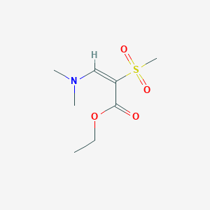 molecular formula C8H15NO4S B8262029 ethyl 3-(dimethylamino)-2-methanesulfonylprop-2-enoate 