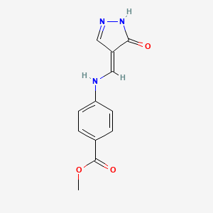molecular formula C12H11N3O3 B8262069 methyl 4-[[(E)-(5-oxo-1H-pyrazol-4-ylidene)methyl]amino]benzoate 