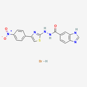 molecular formula C17H13BrN6O3S B8262473 N'-[4-(4-nitrophenyl)-1,3-thiazol-2-yl]-3H-benzimidazole-5-carbohydrazide;hydrobromide CAS No. 1173021-98-1