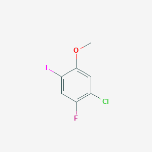 molecular formula C7H5ClFIO B8262569 1-Chloro-2-fluoro-4-iodo-5-methoxybenzene 