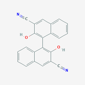 molecular formula C22H12N2O2 B8262579 (S)-2,2'-Dihydroxy-[1,1'-binaphthalene]-3,3'-dicarbonitrile 